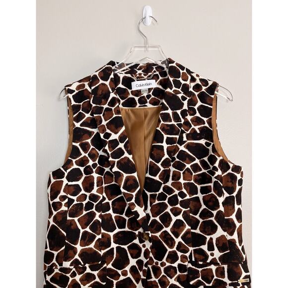Calvin Klein Giraffe Print Vest - Brown and White - Picture 4 of 12